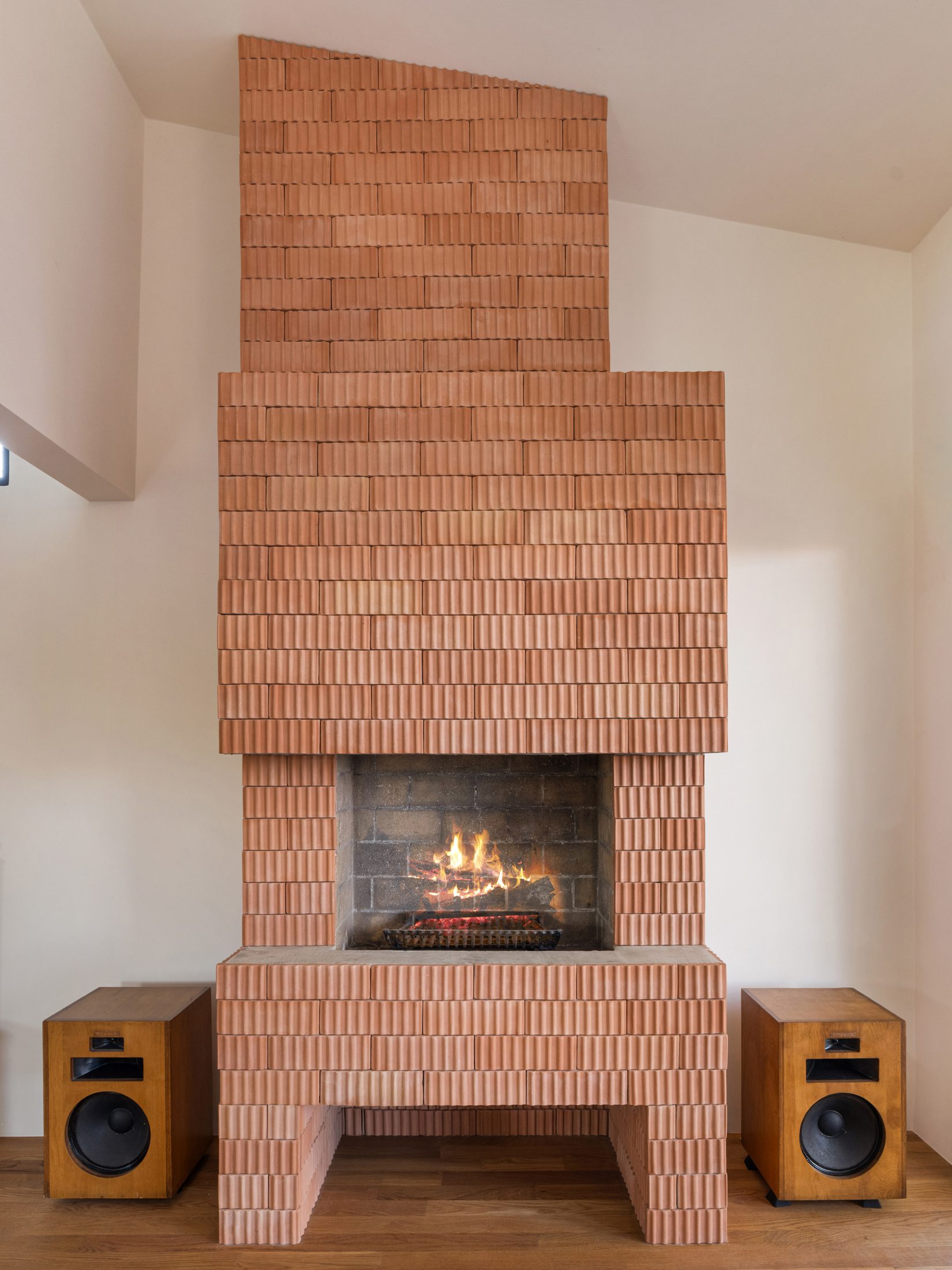 David Green House, brick fireplace