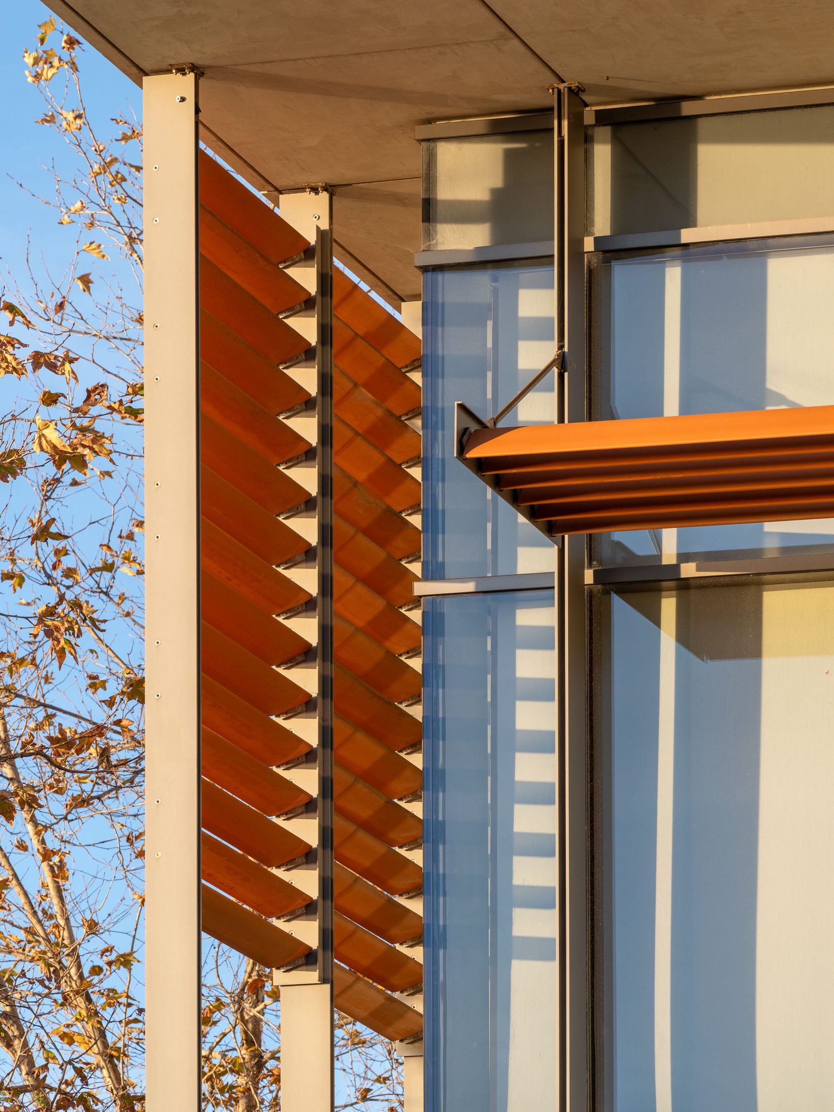 NOAA Southwest Fisheries Science Center, louvers and tree
