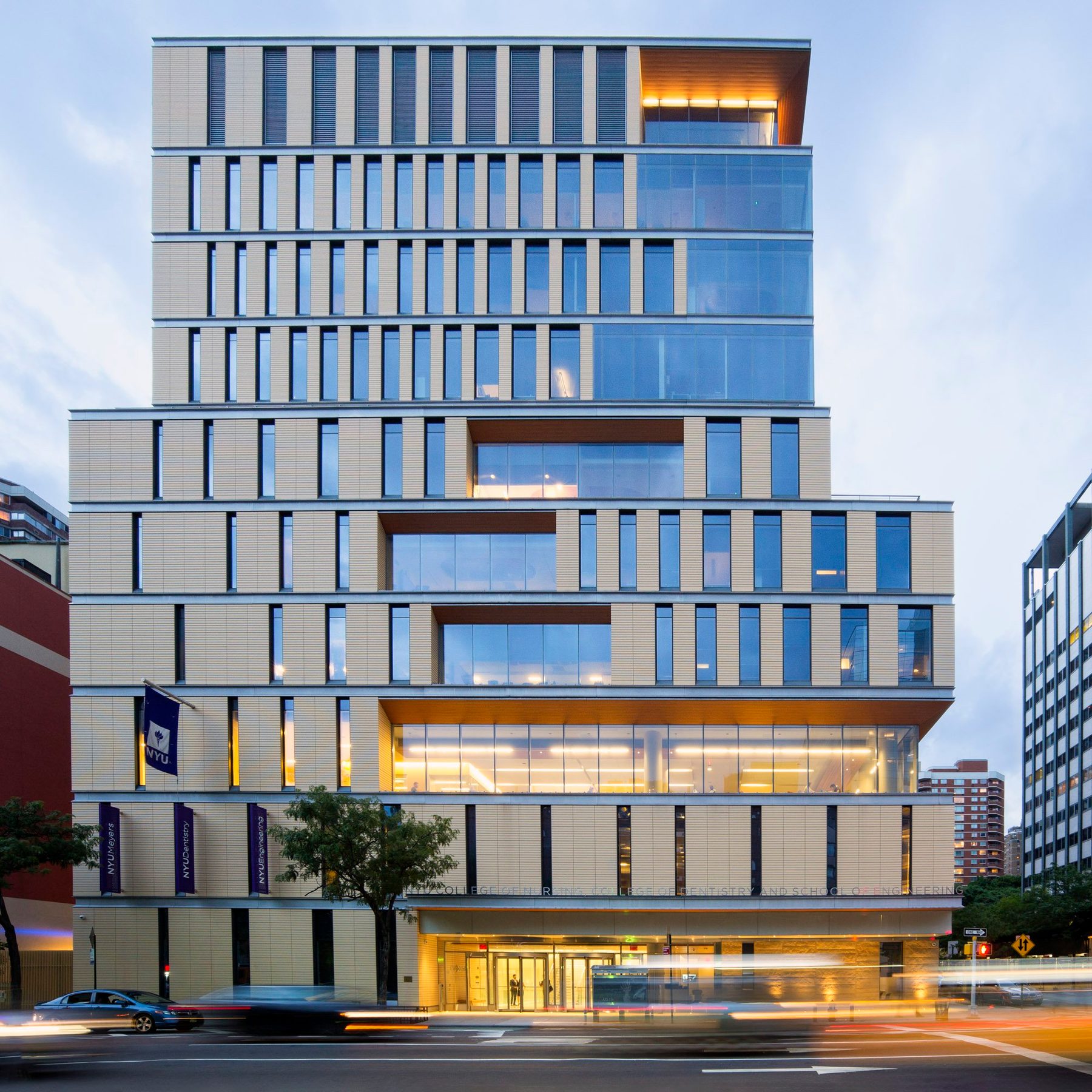 NYU College of Nursing, Kohn Pedersen Fox, New York, NY, architectural exterior